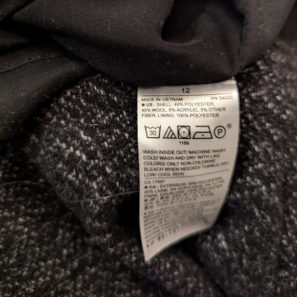 Wool Blend Banana Republic Dark Brown Tweed Mini Skirt Fully Lined - Picture 8 of 9